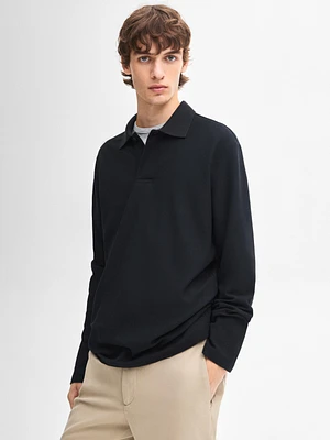 Long sleeve comfort polo shirt