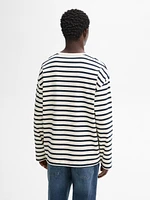 Striped 100% cotton T-shirt