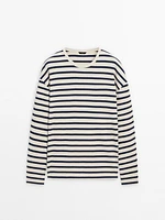 Striped 100% cotton T-shirt