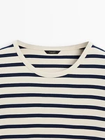 Striped 100% cotton T-shirt