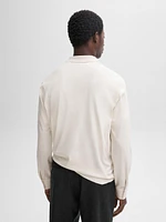 Cotton long sleeve knit polo shirt