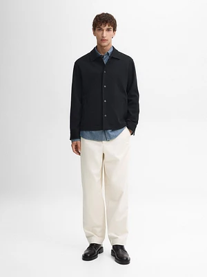 Cotton overshirt with snap buttons