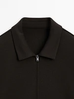 Bomber jacket with elasticated detail