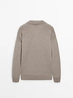 100% cashmere polo collar sweater