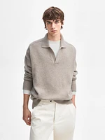 100% cashmere polo collar sweater