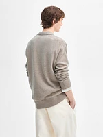 100% cashmere polo collar sweater