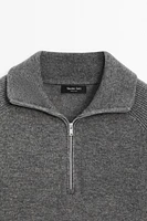 Mock neck knit sweater