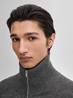 Mock neck knit sweater