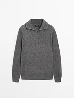Mock neck knit sweater