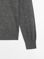 Mock neck knit sweater