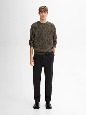 100% cashmere sweater with fabric detail