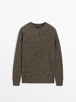 100% cashmere sweater with fabric detail