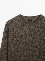 100% cashmere sweater with fabric detail