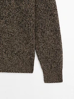 100% cashmere sweater with fabric detail