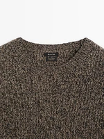 100% cashmere sweater with fabric detail