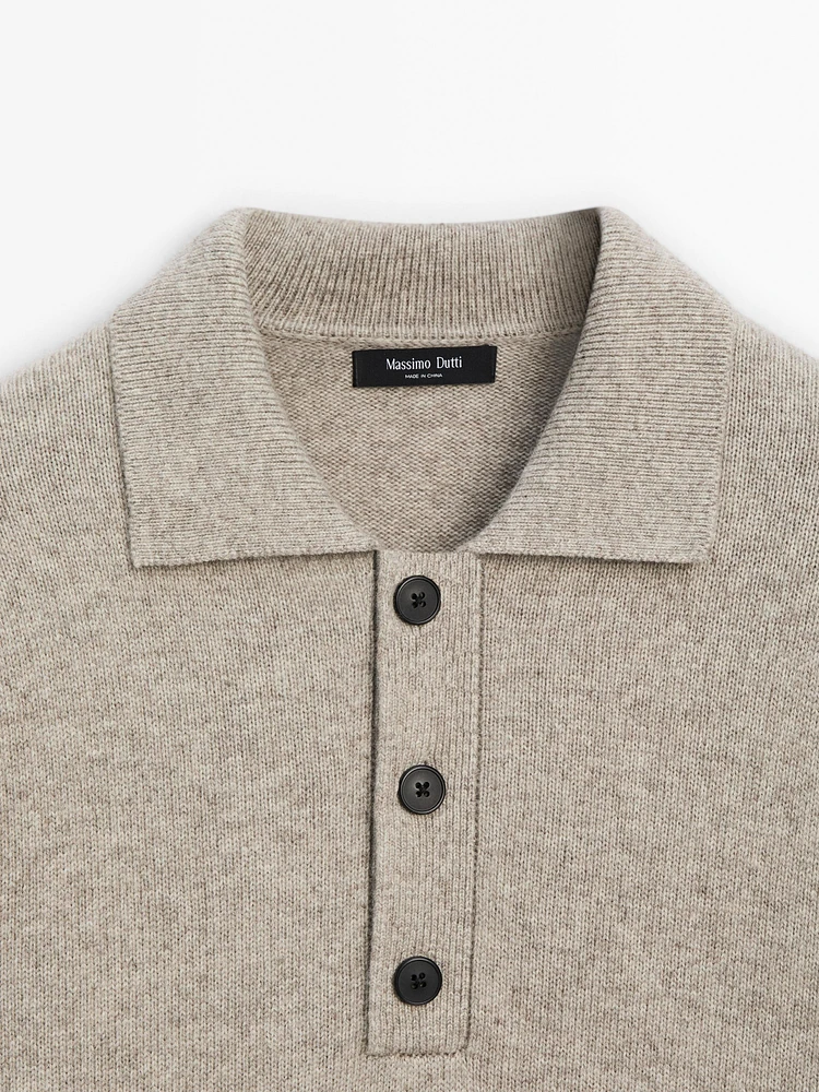 Pull en maille légère à col polo