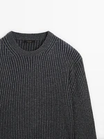 Wool blend knit sweater