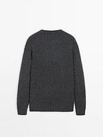 Wool blend knit sweater