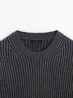 Wool blend knit sweater