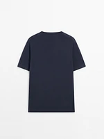 Knit crew neck T-shirt with short sleeves