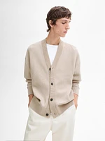 Cotton knit cardigan with buttons