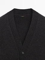 Wool blend V-neck cardigan