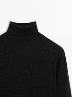 Wool blend high neck sweater