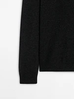 Wool blend high neck sweater