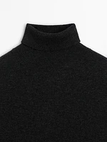 Wool blend high neck sweater