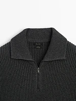 Mock neck knit sweater