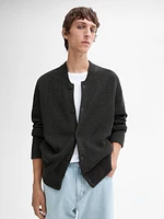 Cotton knit cardigan with pockets