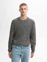 Mouliné cotton knit sweater