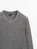 Mouliné cotton knit sweater