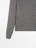 Mouliné cotton knit sweater