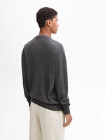 Wool blend knit sweater with crew neck