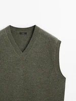 V-neck knit vest