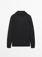 100% wool mock neck sweater