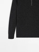 100% wool mock neck sweater