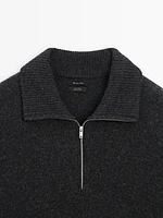 100% wool mock neck sweater