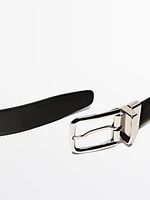 Reversible leather belt