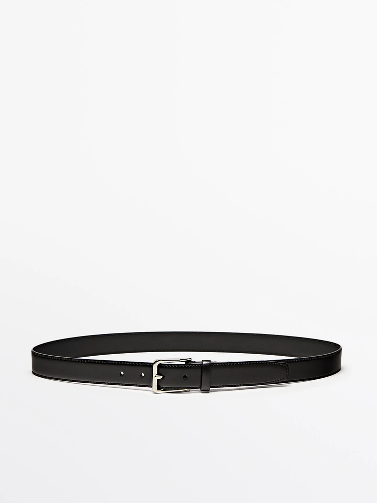 Ceinture en cuir avec surpiqûre