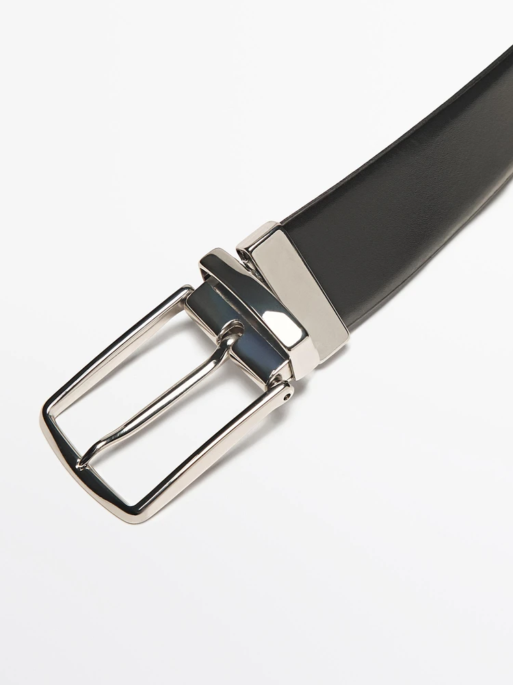 Reversible nappa leather belt