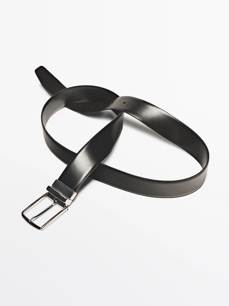 Reversible nappa leather belt