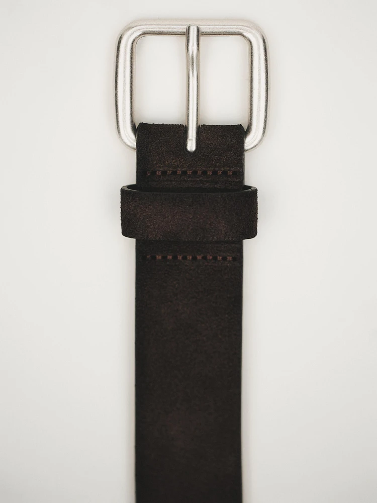 Split leather belt