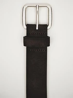 Split leather belt