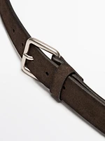 Split leather belt