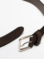 Split leather belt