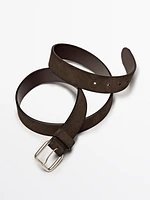 Split leather belt