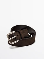 Split leather belt