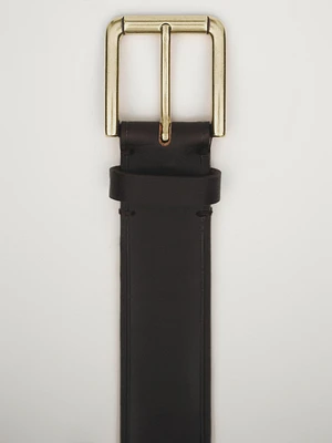 Leather belt with trimmed detail